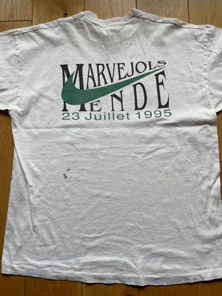 NIKE 90s 染み込みプリント ヴィンテージ 古着 大きめL ナイキ Tシャツ ビンテージ バックプリント