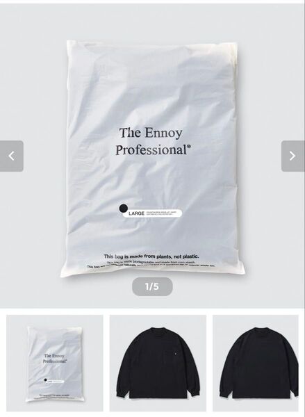 黒 Mサイズ エンノイ ennoy POCKET & CREW 2PACK LS T-SHIRTSBLACKS ブラック 黒色