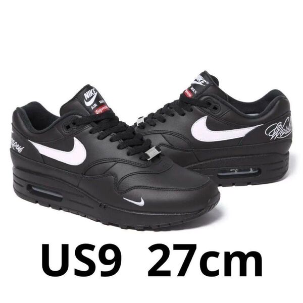 Supreme Nike Air Max 1 黒 27cm シュプリーム ナイキ エアマックス