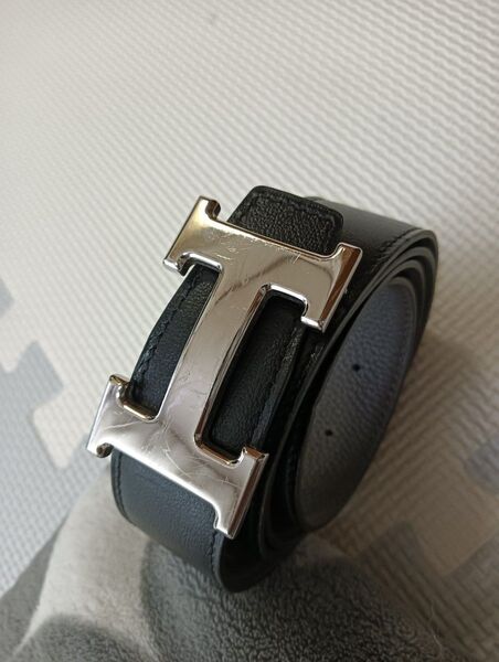 HERMES エルメス ベルト ブラック レザー(リバーシブル)