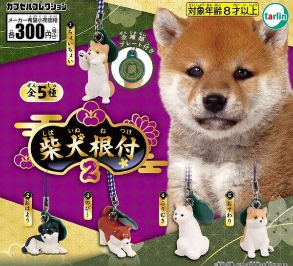 柴犬根付2 全5種セット 柴犬 キーホルダー マスコット ストラップ