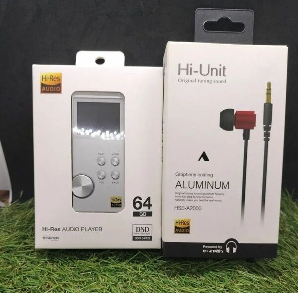 【セット】ハイレゾイヤホン + DAP ハイレゾプレーヤー 64GB DSD128 シルバー