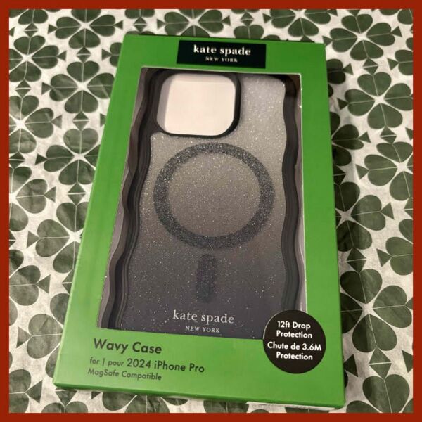 【kate spade】 iPhone16Proケース ブラック MagSafe