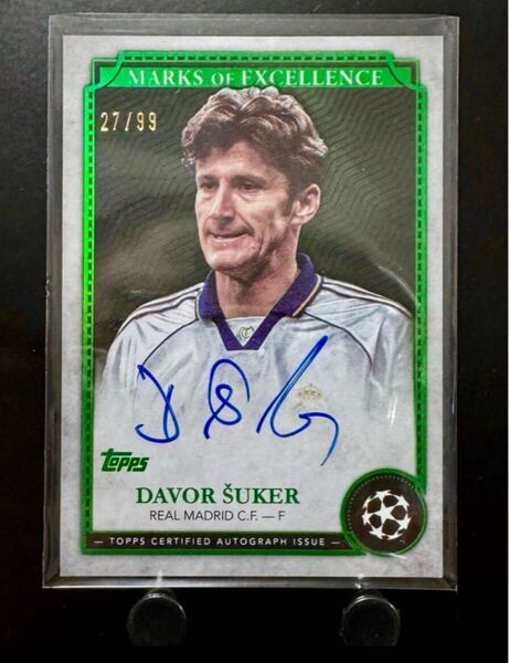 99シリ ダヴォール・シューケル Topps 直筆サインカード サッカー