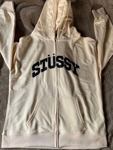 Stussy ジップパーカー クリーム色 Lサイズ