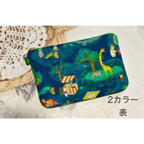 ☆ハンドメイド☆ yukiemon ファニーズー 2カラー ふんわり 横長 ミニポーチ