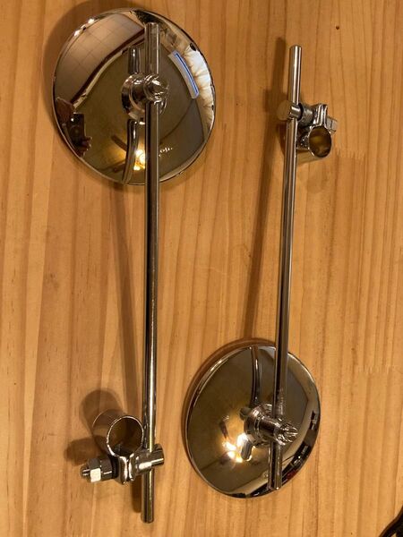 サイドミラー クローム ラウンド 22.2mm クランプ ビンテージ レトロ SR W6 BSA エンフィ トライアンフ ハーレー