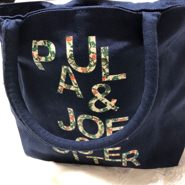 未使用 Paul&Joe Sister リバーシブル ハンドバッグ ランチバック ネイビー 花柄