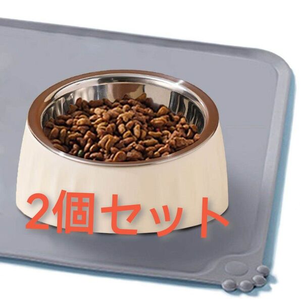食器 ステンレス 犬 猫 フードボウル ペットマット 食事マット シリコン製 15度