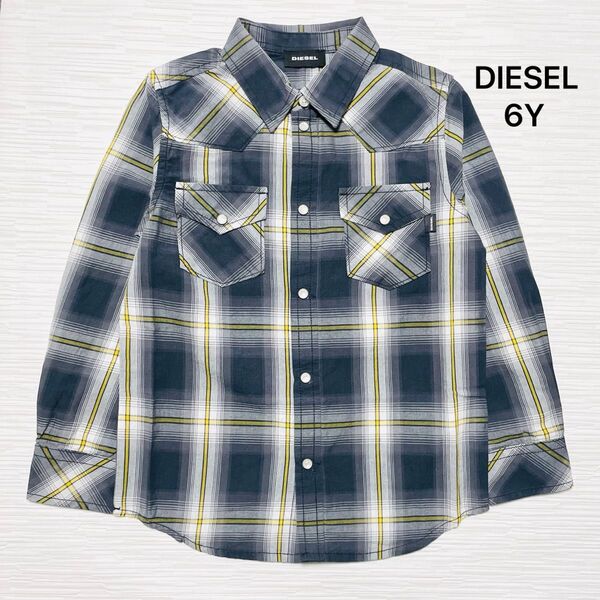 DIESEL ディーゼル Kids チェック シャツ 長袖 ブラック 6Y 新品