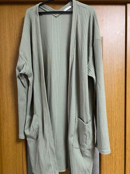 persoeea リブ編みロングカーディガン LL