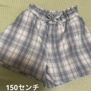 チェック柄ショートパンツ 150センチ