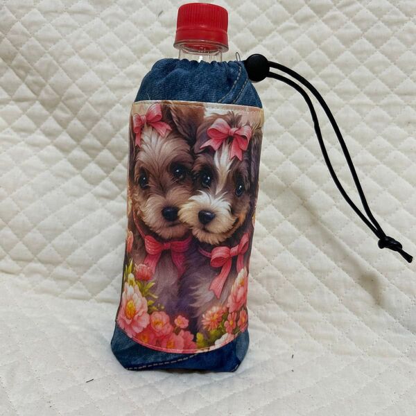 ペットボトルカバー ハンドメイド パネル柄 犬 ペットボトルカバー