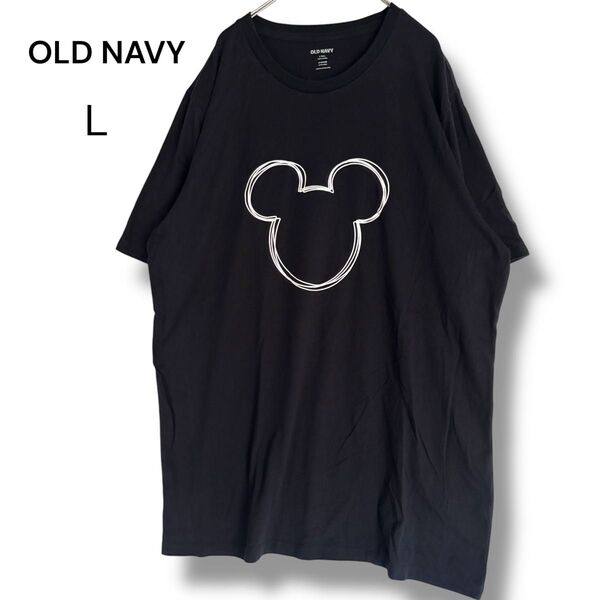 OLD NAVY オールドネイビー ミッキー Disney デカロゴ プリントTシャツ 半袖 半袖Tシャツ L 古着卸 古着