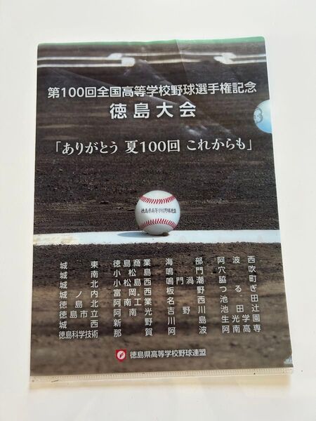 第100回全国高等学校野球選手権記念徳島大会 クリアファイル