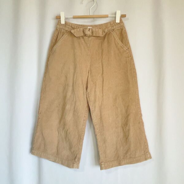 訳あり gap kids コーデュロイ 長ズボン 丈短め リボン 140 ベージュ.2407