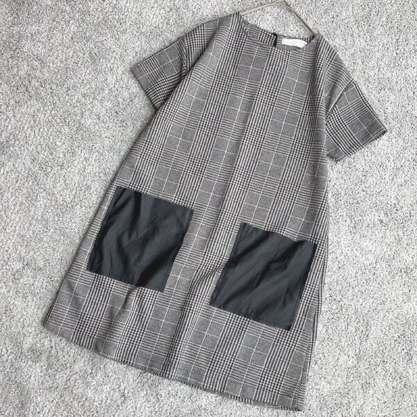 ZARA kids ワンピース 半袖 ポケット 11-12 152 150 黒.2436