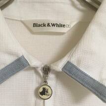 BLACK&WHITE ブラックアンドホワイト ポロシャツ ハーフジップ 刺繍 長袖 ゴルフ　白 1号Sサイズ_画像3