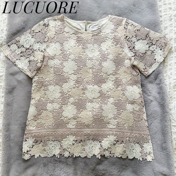 LUCUORE 総レース 刺繍 カットソー