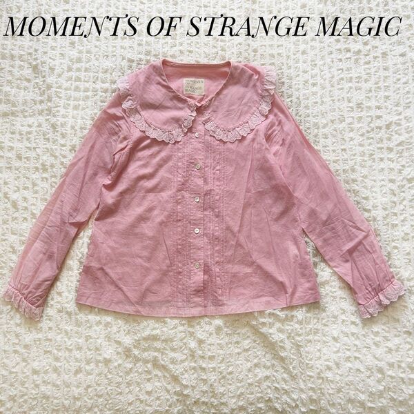 moments of strange magic ピンク タック 長袖シャツ