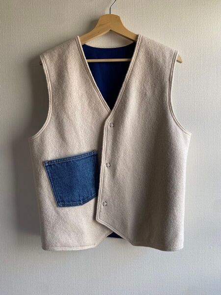 SUNSEAサンシー 16aw デニム リバーシブル ベスト 3 L
