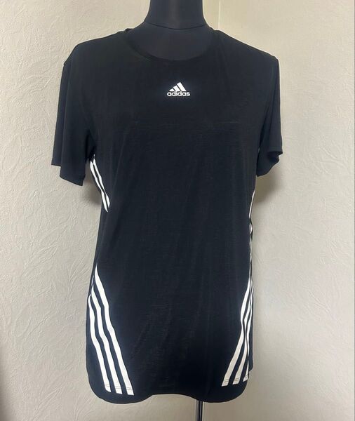 【未使用】adidas アディダス レディース Tシャツ★スポーツウェア★L★黒