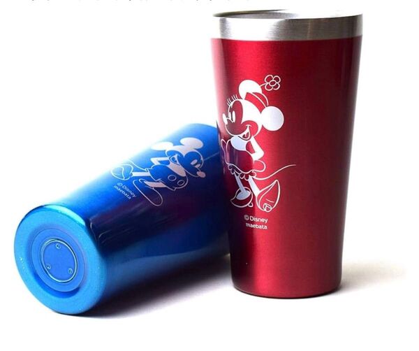 新品未使用 340ml ミッキー&ミニー メタルサーモタンブラーセット 箱付き