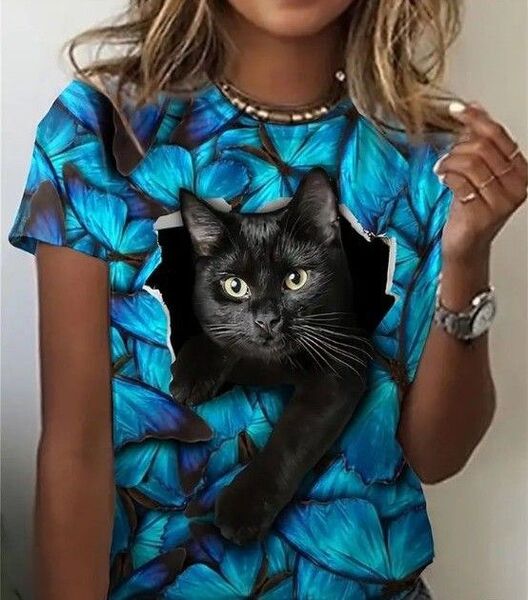 大きいサイズ★猫ちゃんプリント★半袖Tシャツ★XXL~