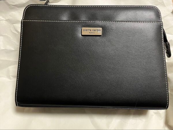 pierre cardin クラッチバッグ ブラック レザー