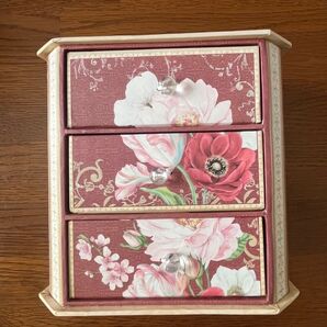 3段 引き出し 小物入れ 花柄 インテリア 収納
