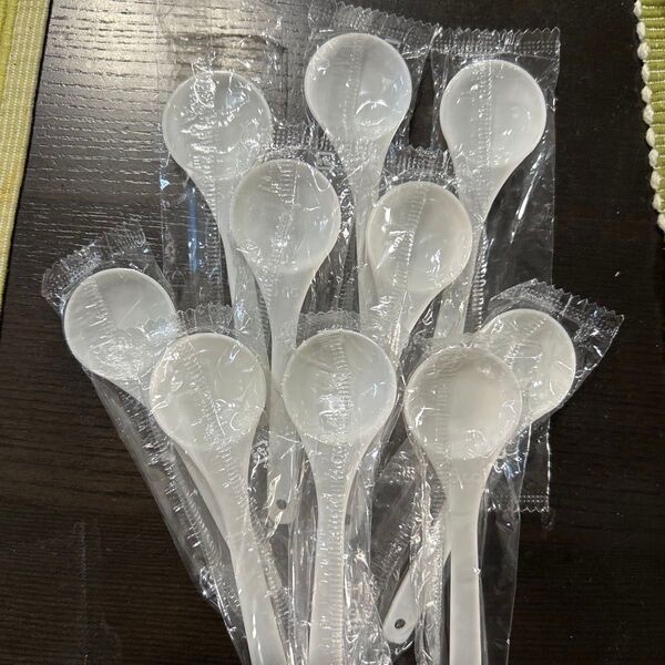 新品 プラスチックスプーン 10本セット 白 5cc 小さじ 個包装
