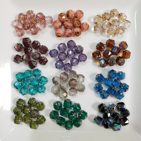 チェコビーズ ダブルフェイス 6mm 6ミリ 10ケ×12色=120ケ