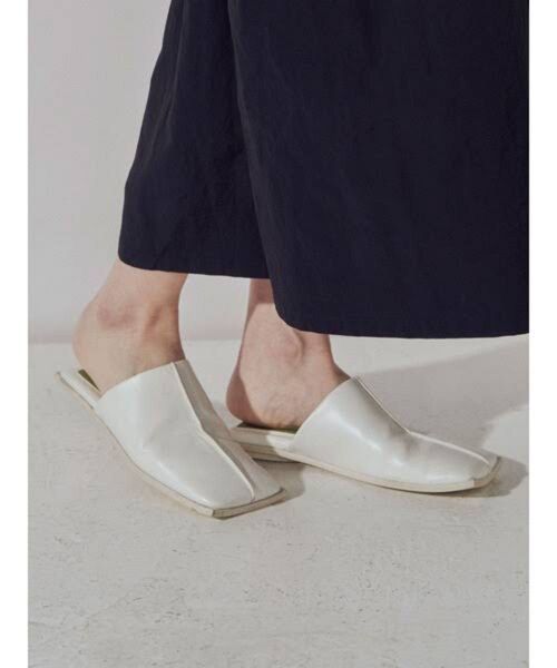 美品 UN3D. SQUARE FLAT SHOES スクエアフラットシューズ