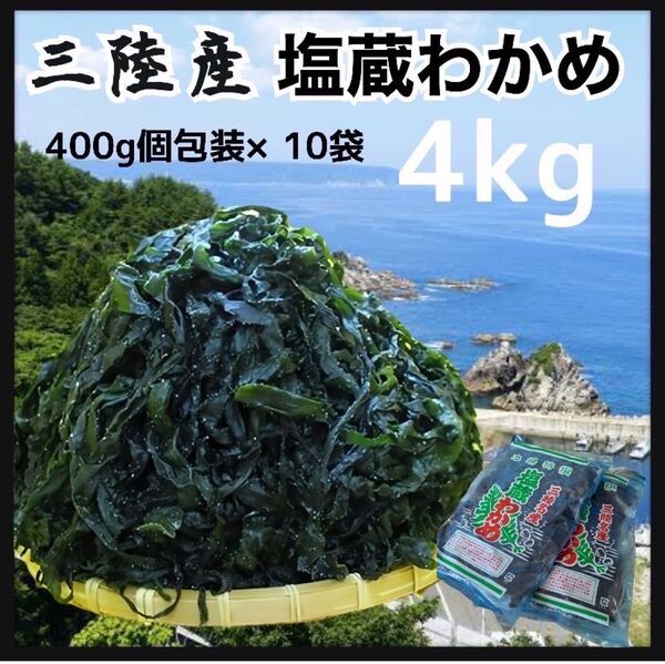 ワカメ【初物・産地直送品】塩蔵わかめ 400g×2袋 大容量800g 三陸産 採れたて 定価¥4,000 産地直送品 おすすめ