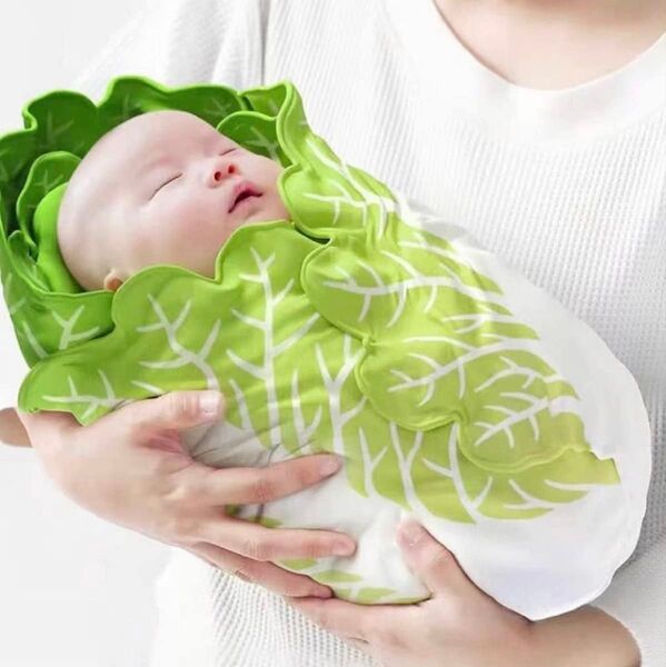 収納袋付き!おくるみ 新生児 野菜 ガーゼ 抱っこ布団 白菜おくるみ 授乳ケープ