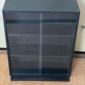 レトロ コレクション フィギュア ラック ガラス扉 収納棚 木製 汚れ等有り
