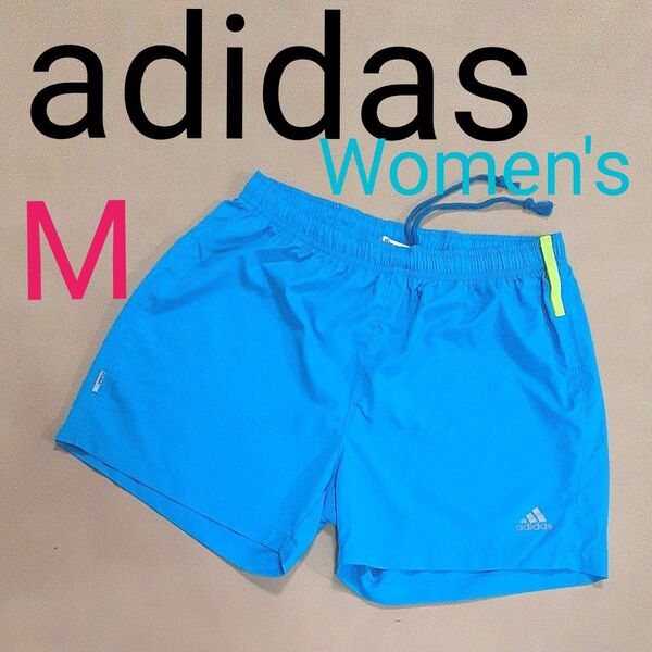 【超美品】adidas アディダス レディースM ハーフパンツ エメラルドグリーン スポーツ ランパン ランニング ジョギング