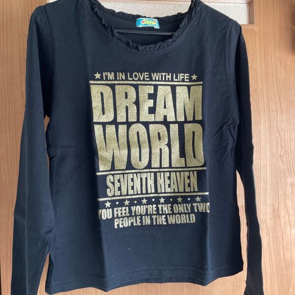 長袖ロゴTシャツ ブラック カットソー 160 ジュニア ガールズ
