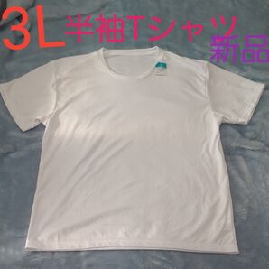 3Lサイズ 白 ホワイト メンズ 男性 半袖 Tシャツ ドライ 紳士