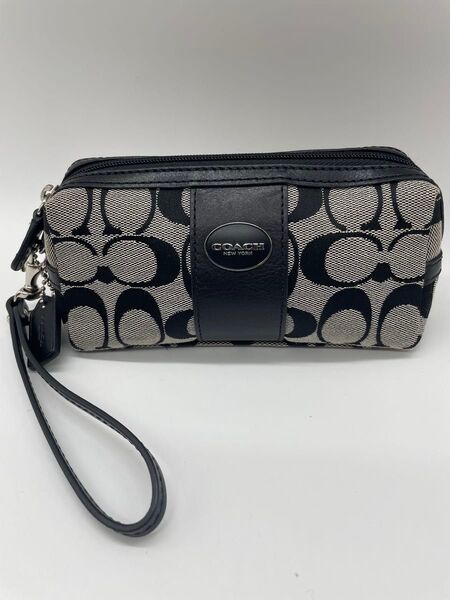 【美品】 COACH コーチ シグネチャー ポーチバッグ マルチケース