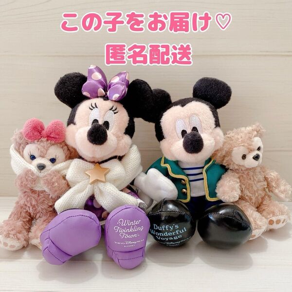 ミッキー ダッフィー ミニー シェリーメイ ぬいぐるみバッジ 2点セット 未使用 タグ付き