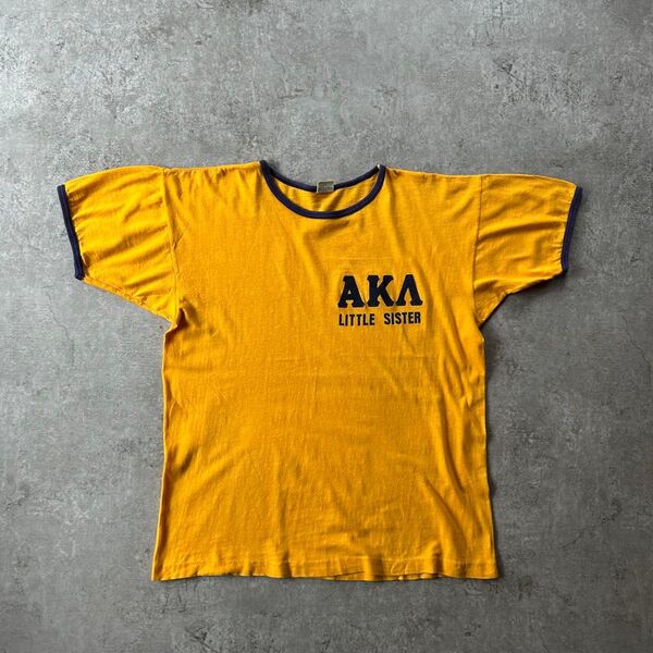 70s チャンピオン リンガーtシャツ USA製 L イエロー×パープル