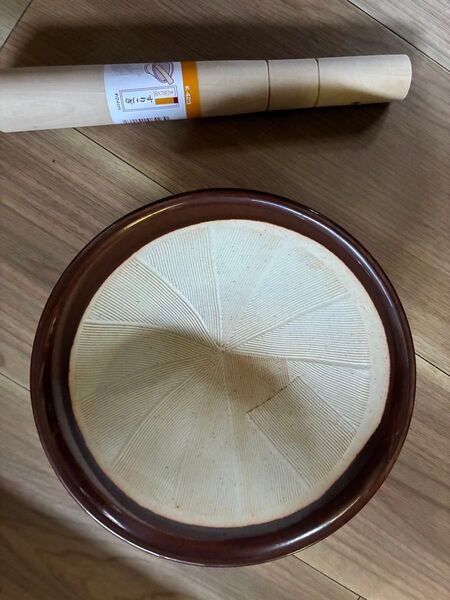 陶器 胡麻すり鉢 大きめお碗サイズ すりこぎ24cmセット 未使用品