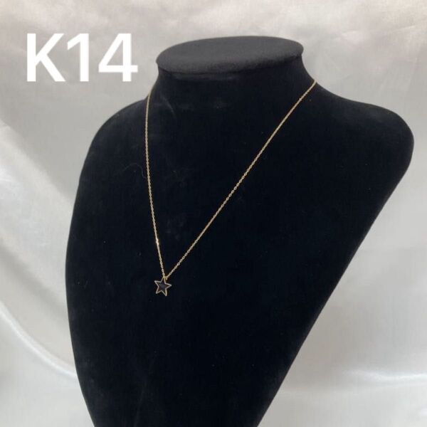 〈美品〉K14 ネックレス オニキス 星モチーフ スター NC