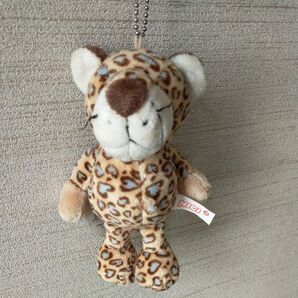 nici ニキ レパード レオパード ヒョウ ブルー ぬいぐるみキーホルダー ボールチェーン タグ付き ちょっと大きめ