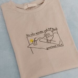 RayCassin レイカズン Tシャツ 可愛い レモンティー 刺繍 ベージュ フリーサイズ