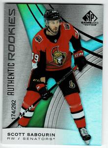 2019-20 UD SP Game Used Hockey Scott Sabourin RC /292