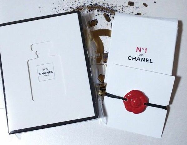 ≪CHANEL≫★カメリアブレスレット/No.5オードゥパルファム→1.5mlサンプル【ノベルティ、非売品、新品】