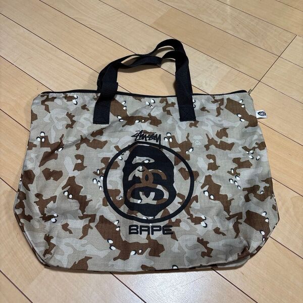 STUSSY x BAPE コラボトートバッグ