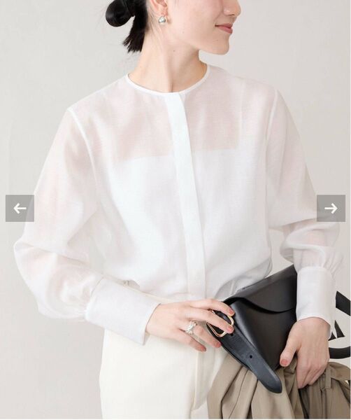 【新品】VERMEIL par iena シアーブラウス(ホワイト)
